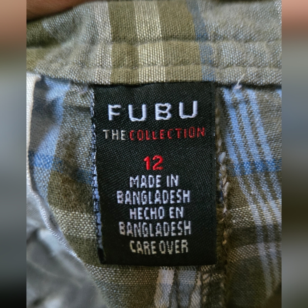 FUBU boys Plaid Long Streetwear Shorts Sz12 - Picture 9 of 9